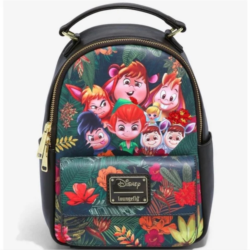 Disney Loungefly Peter Pan Tinker Bell Lost Boys Mini Backpack NEW